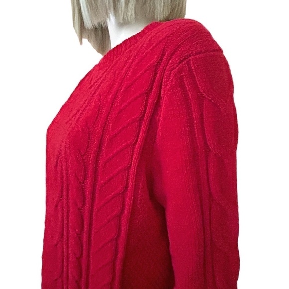 J. Jill Chenille Cable Knit Pullover Sweater Crew Neck Cosy Super Soft Size M/T - Picture 4 of 13